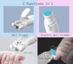 Baby Nail Clippers 20 in 1 by Royal Angels Baby | Safe Electric Baby Nail Trimmer, Baby Nail File Kit, Additional Replacement Heads, Newborn Toddler Toes and Fingernails, Trim and Polish (Blue) - Image 2